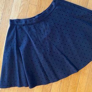 Cutest Madewell black velvet dot mini skater skirt